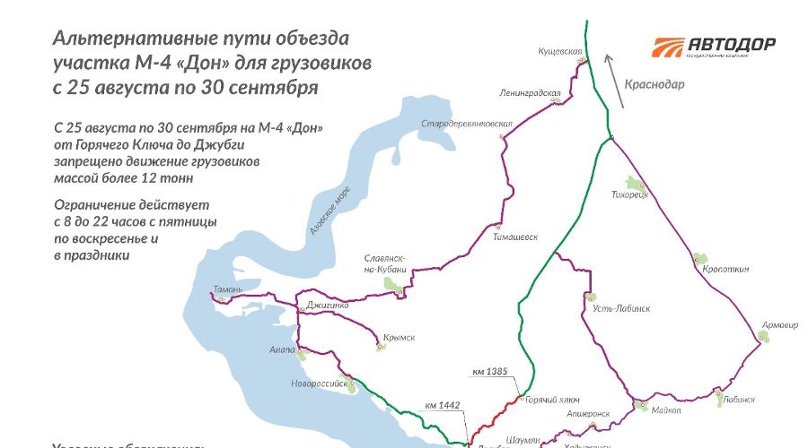 Объезд краснодара в крым схема на карте