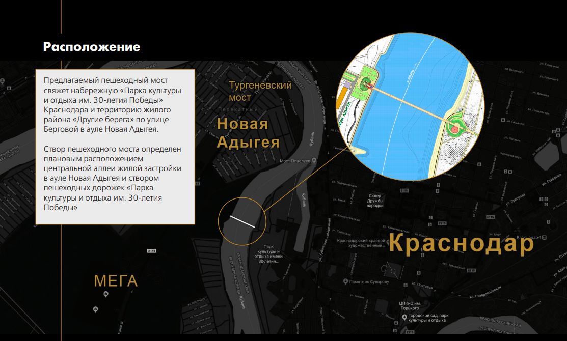 Краснодар тургеневский мост карта