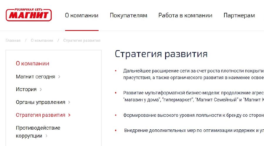 Проекты компании магнит