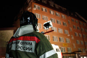 Пожар в  6-этажном жилом доме на ул. Концевича, 4  © Влад Александров, ЮГА.ру