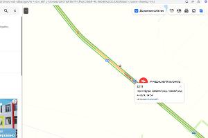 Участок, где перекрыли движение © скриншот страницы сервиса https://yandex.ru/maps/10672/voronezh-oblast/geo/m_4_don_687_y_kilometr/2035160786/?ll=40.172003%2C50.362518&utm_source=share&z=12