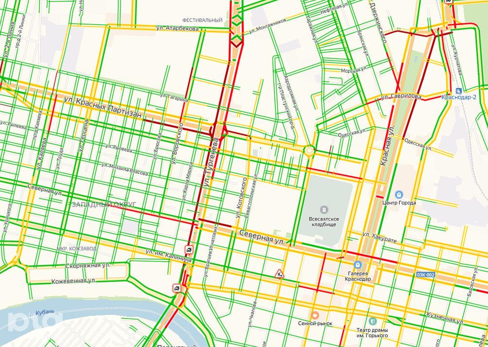 Ул тургенева краснодар карта