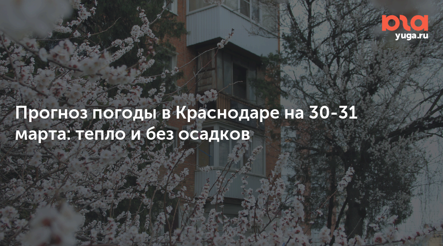 Погода на 31 марта в Краснодаре